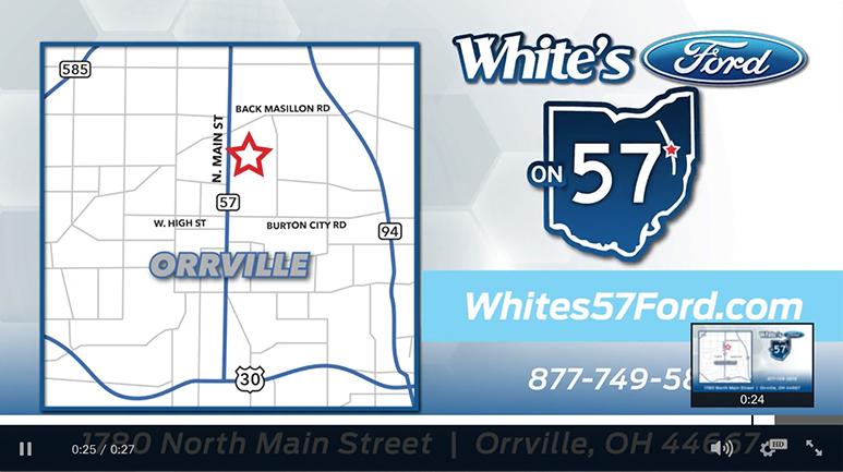 30 second sample TV ad for Whites 57 Ford.